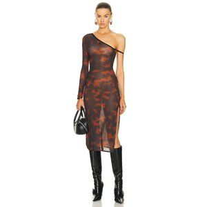 Courreges One Sleeve Long Dress Havana & Tortoise Brown
